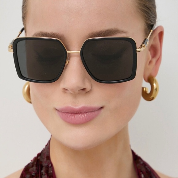 NEW MOD 2261 1002/87 VERSACE BLACK OVERSIZED VE2261 100287 WOMEN SUNGLASSES - Picture 2 of 10